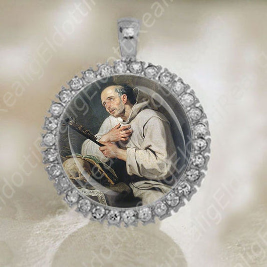 St Bruno of Cologne Medal Catholic Christian Silver Tone Jewelry