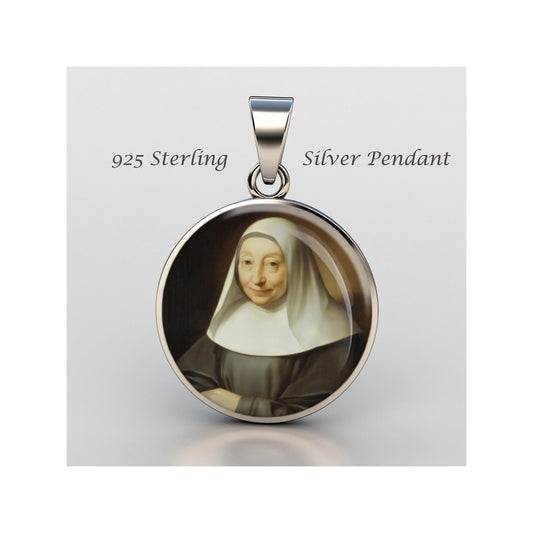 Saint Marie Poussepin Religious Devotional sterling silver 925 Christian Medal Patron