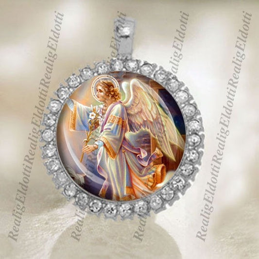 Daniel the Archangel Christian Catholic Silvertone Medal Pendant Jewelry