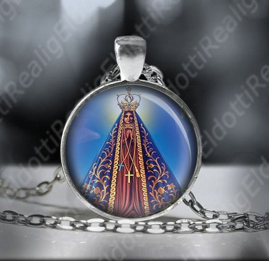 Our Lady of Aparecida Religious Necklace - Virgin Mary Catholic Pendant Medal