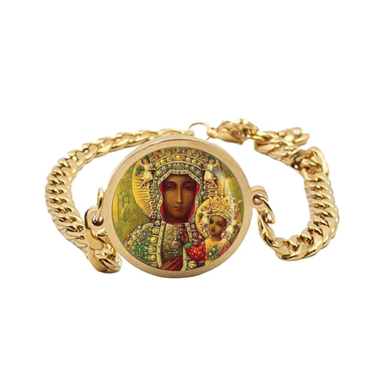 Our Lady of Czestochowa Black Madonna Catholic Bracelet