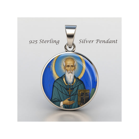 Saint Bede The Venerable Catholic sterling silver 925 Christian Medal Patron image 0