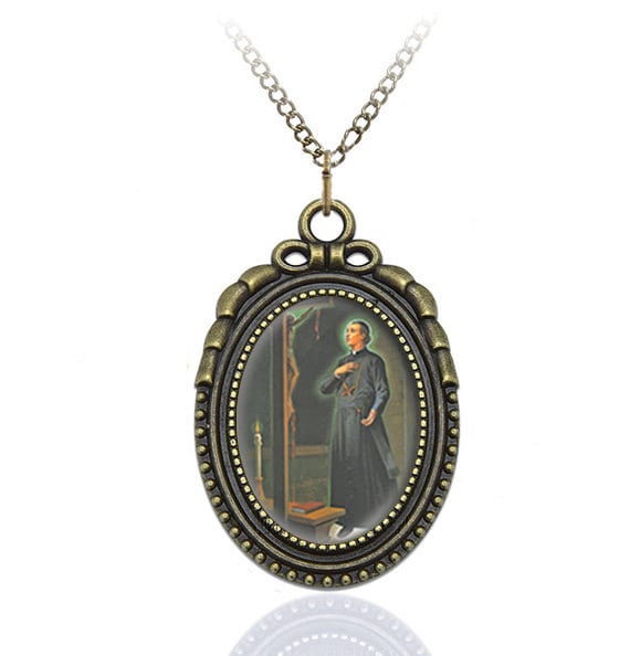 St Gaspar del Bufalo Necklace Bronze Catholic Medal