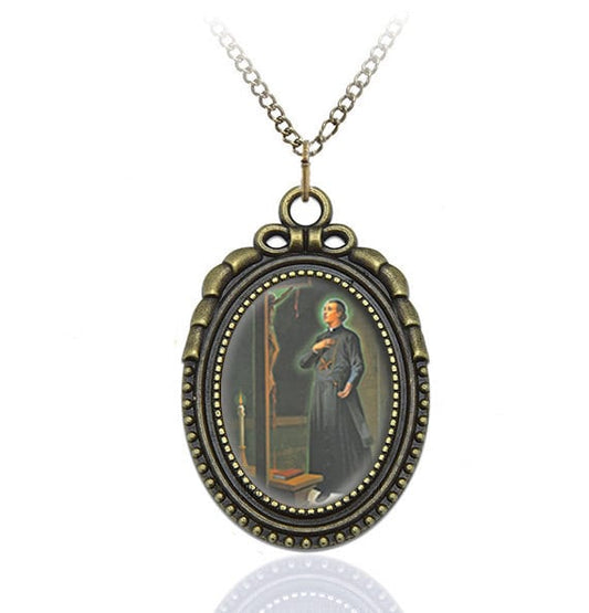 St Gaspar del Bufalo Necklace Bronze Catholic Medal