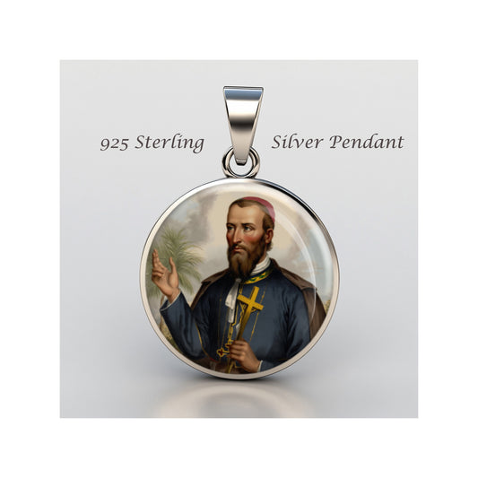 Saint Justin De Jacobis Catholic sterling silver 925 Christian Medal Patron image 0