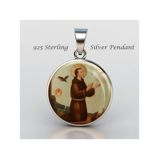 Saint Pascual Bailon Catholic sterling silver 925 Christian Medal Patron Pendant image 0
