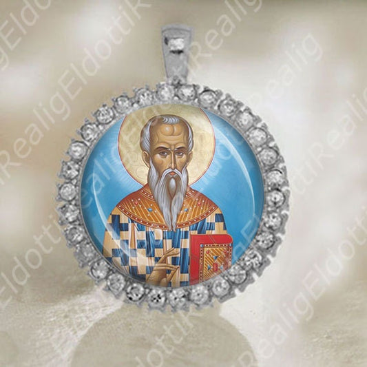 St Hieromartyr Hermolaos - Catholic Medal Silver Tone Pendant