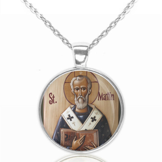 St Martin of Tours Religious Necklace Medal Pendant Charm