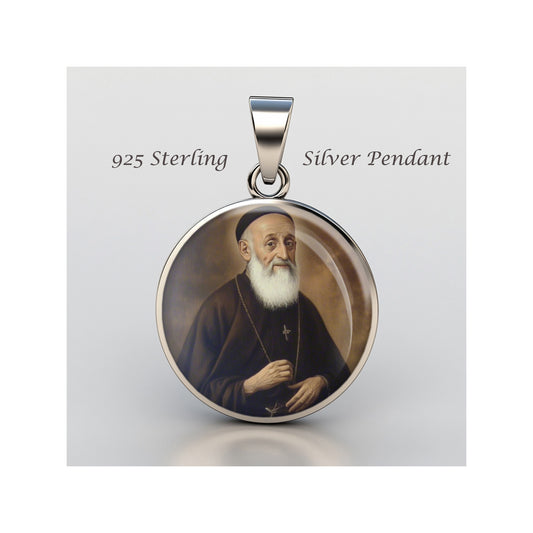 Saint Leopold Mandic Catholic sterling silver 925 Christian Medal Patron Pendant image 0