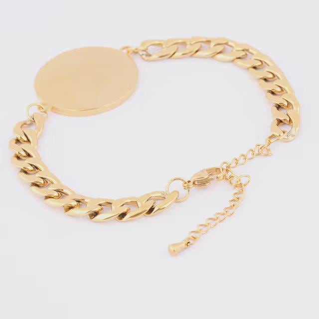 Our Lady Swaddling Madonna And Child Ambrogio Lorenzetti Curb Bracelet Gold or Silver tone Religious Jewelry Simple Chain
