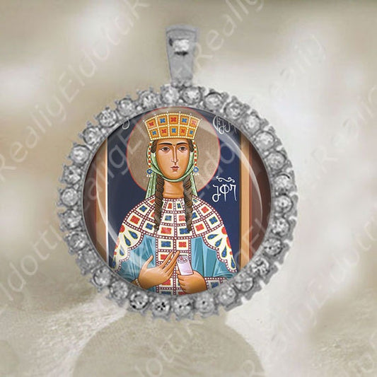 St Tamara of Georgia Medal Pendant Orthodox Religious Jewelry