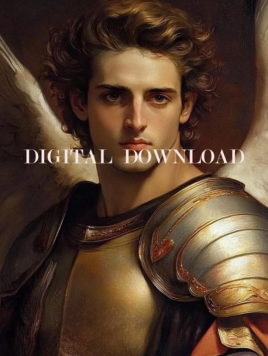 Saint Michael the Archangel Print Art Digital Image image 0