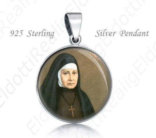 Blessed Mary Angela Truszkowska Religious Christian 925 Sterling Silver Medal Round Pendant 20mm Jewelry for Necklace