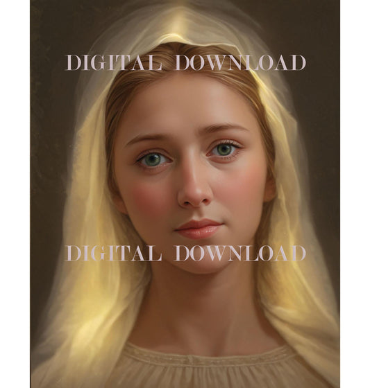 Our Lady Mother Mary Holy Blessed Mary Print Religious Art Digital Image image 0