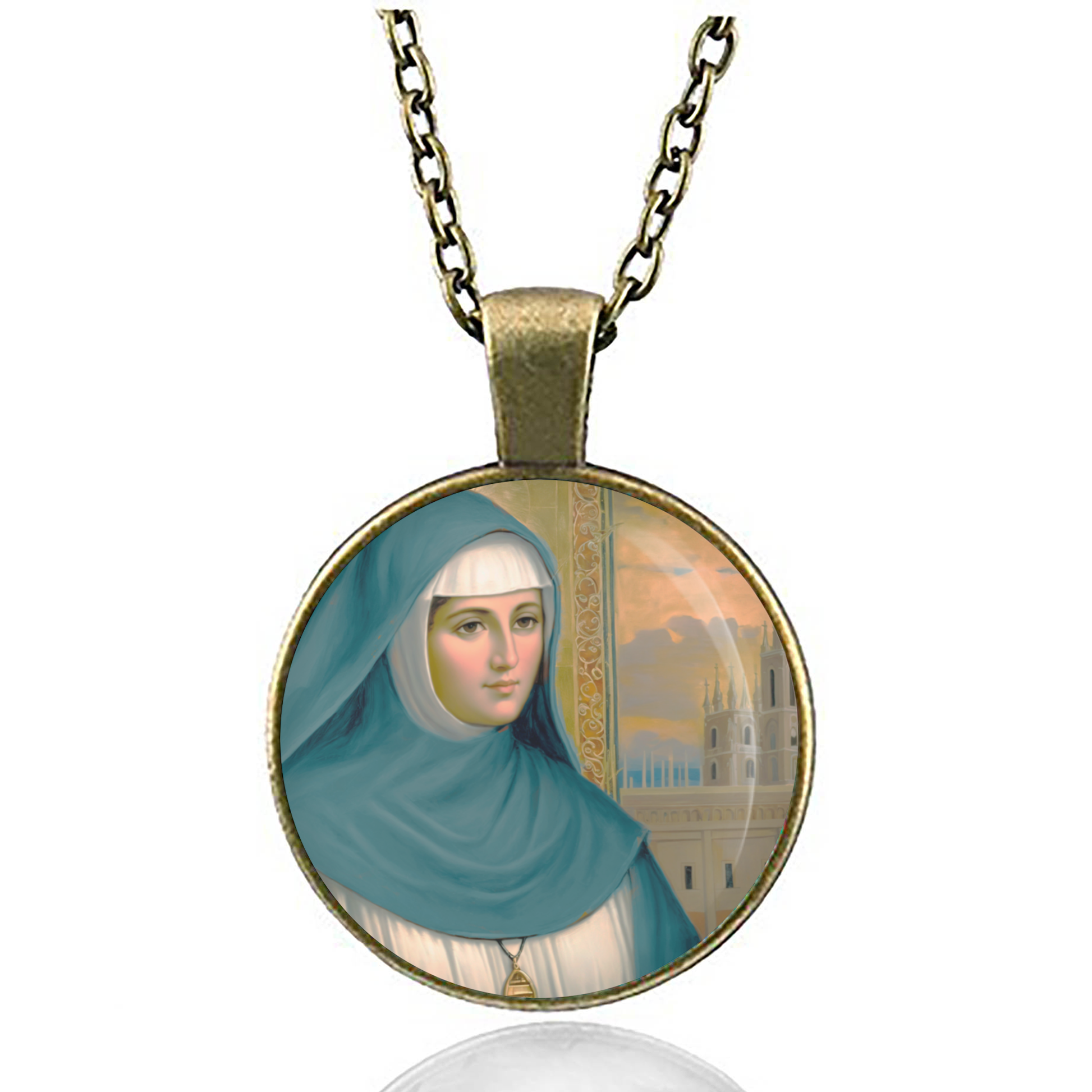 St. Carmen Salles Y Barangueras Necklace Catholic Saint Pendant Medal image 4