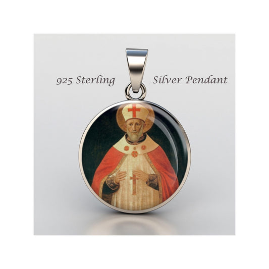 Saint Alexander Religious Devotional sterling silver 925 Christian Medal Patron Pendant