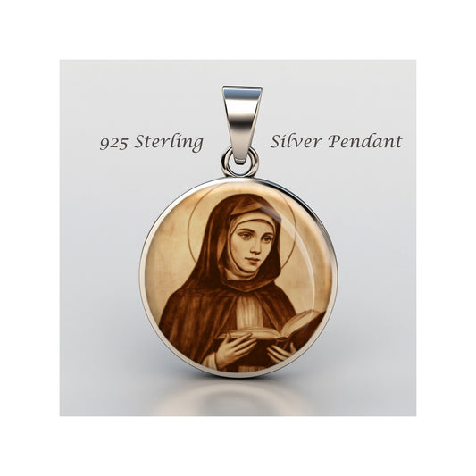 Saint Monica Catholic sterling silver 925 Christian Medal Patron Pendant image 0