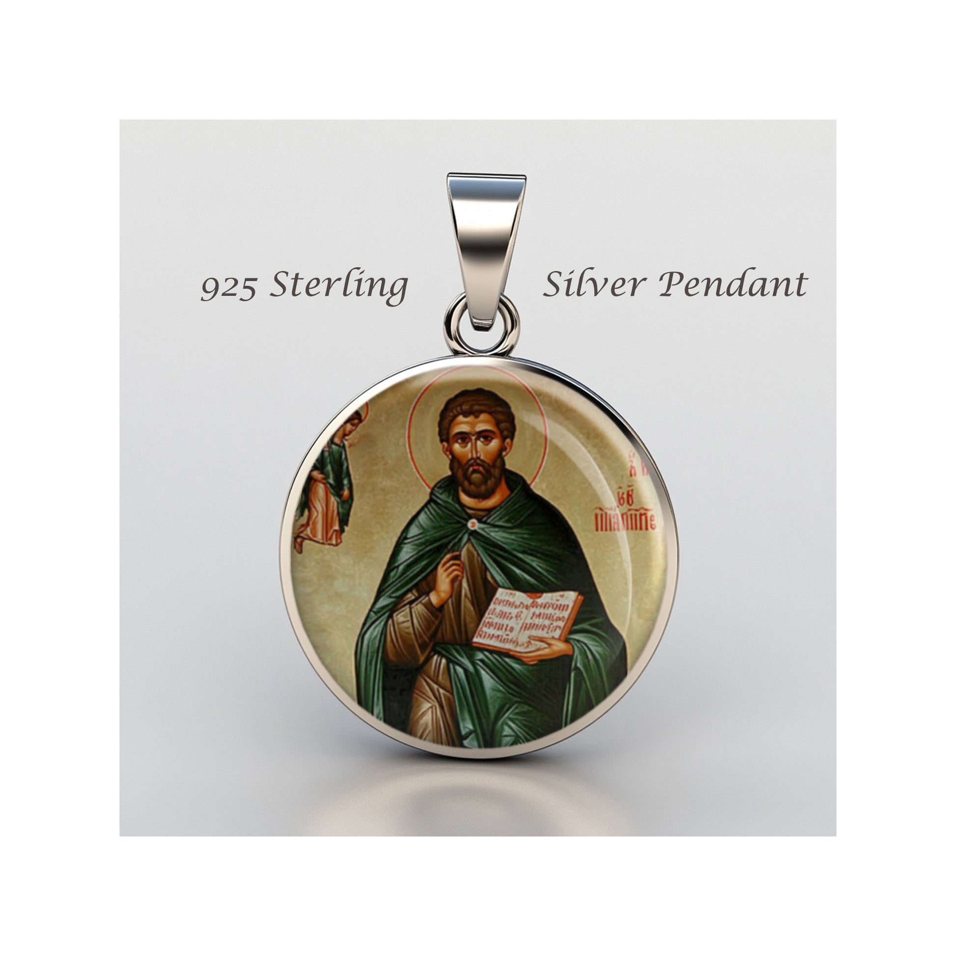 Saint Mellitus Catholic sterling silver 925 Christian Medal Patron Pendant image 0