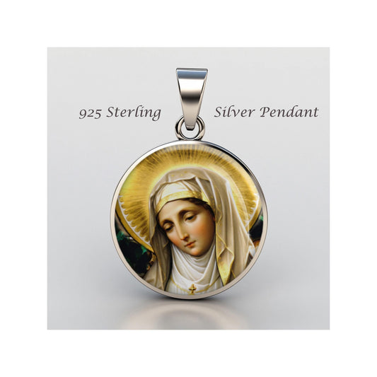Saint Bridget Of Sweden Religious Devotional sterling silver 925 Christian Medal Patron