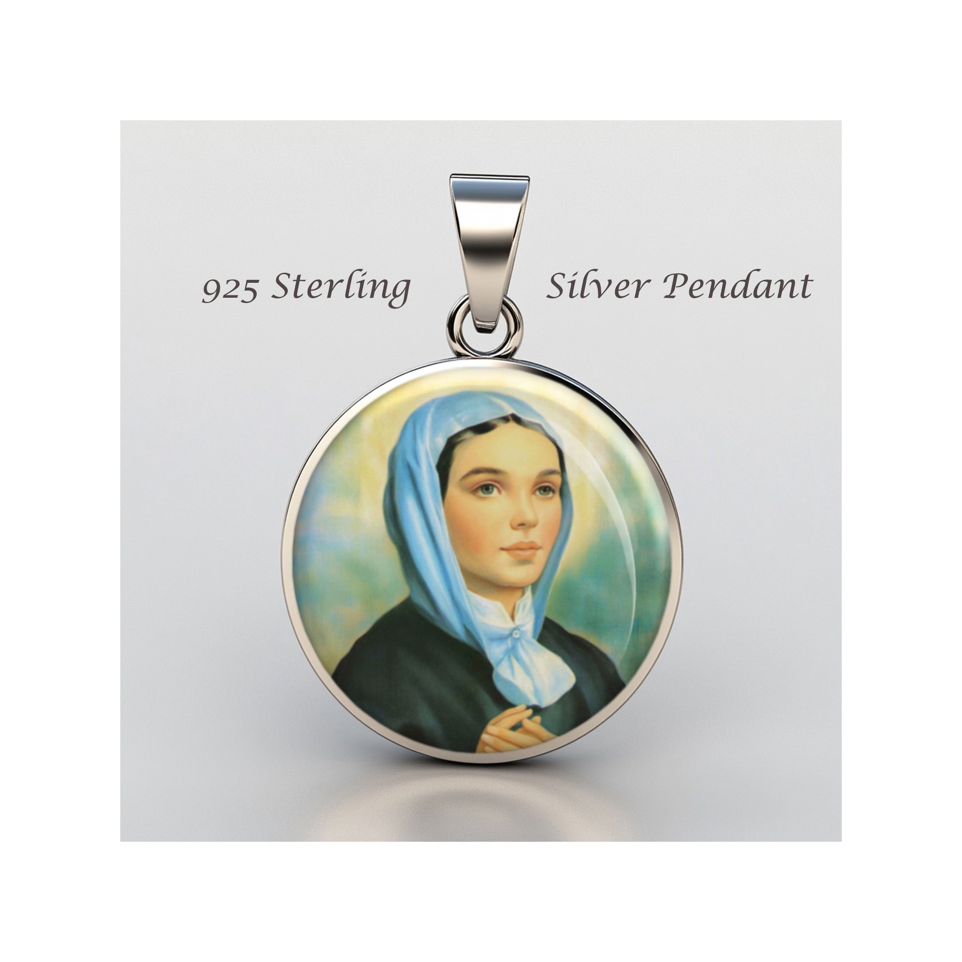 Saint Bernadette Soubirous Catholic sterling silver 925 Christian Medal Patron image 0