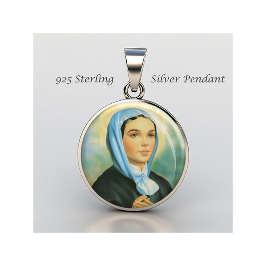 Saint Bernadette Soubirous Catholic sterling silver 925 Christian Medal Patron image 0