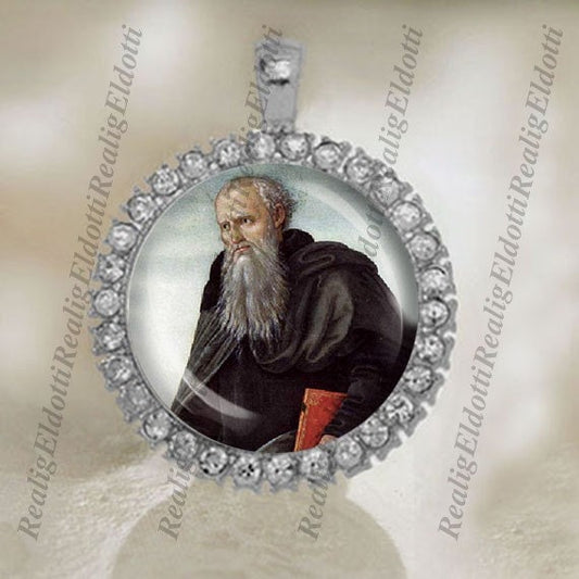 St. Anthony the Abbot Religious Christian Catholic Medal Pendant / Charm Cabochon