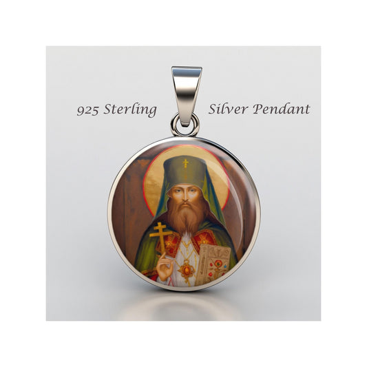 Saint Benjamin Religious Devotional sterling silver 925 Christian Medal Patron Pendant