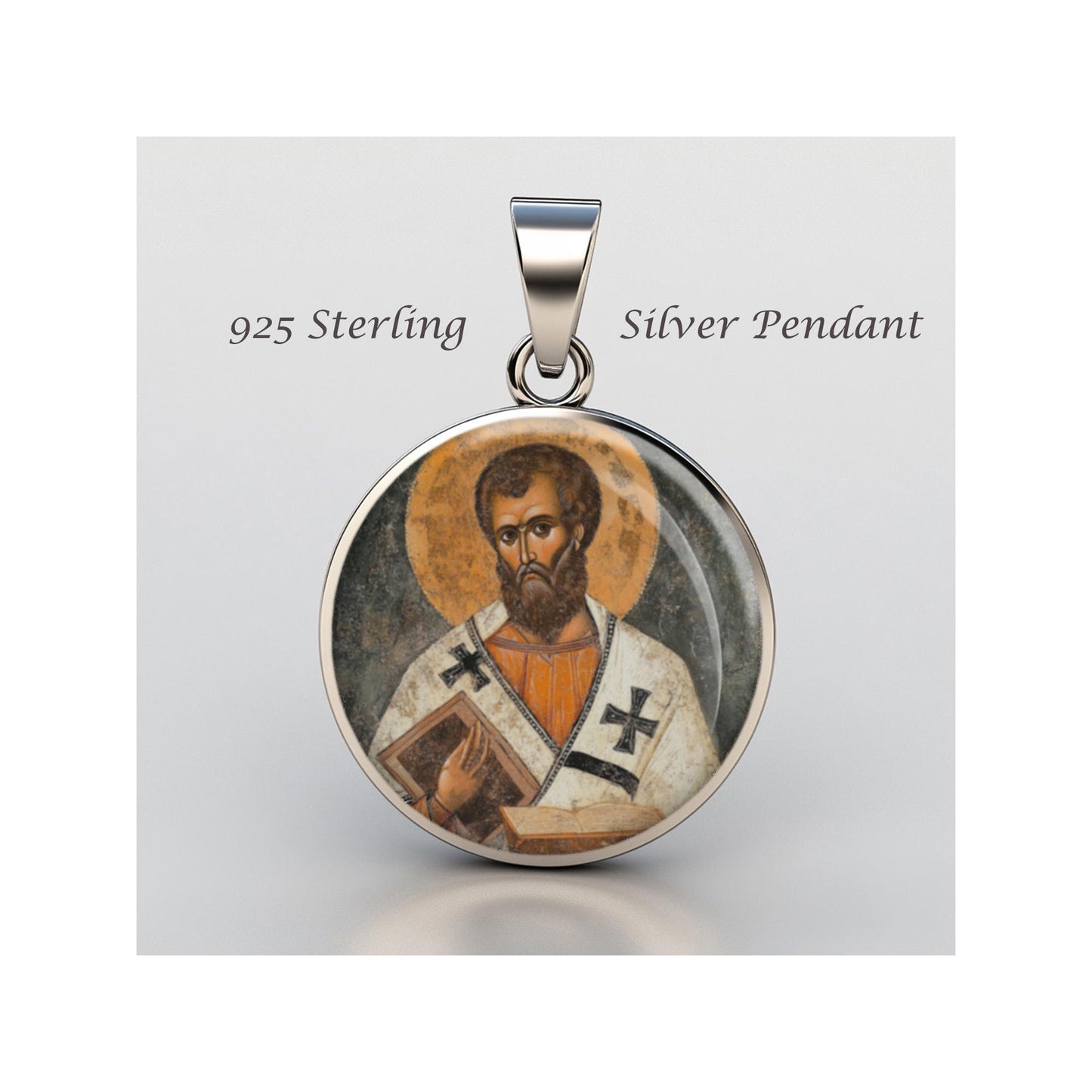 Saint Andrew Of Crete Religious Devotional sterling silver 925 Christian Medal Patron
