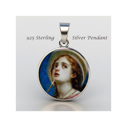 Saint Christina Catholic sterling silver 925 Christian Medal Patron Pendant image 0
