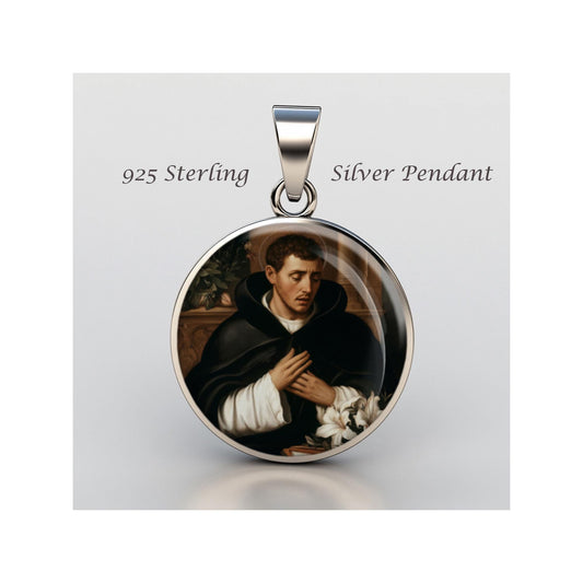 Saint Louis Bertrand Religious Devotional sterling silver 925 Christian Medal Patron Pendant