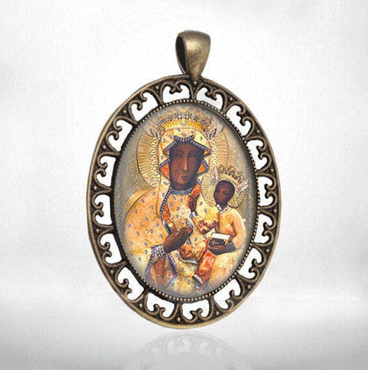 Our Lady of Czestochowa  Catholic Medal Pendant Religious Jewelry