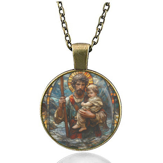 St. Christopher Catholic Necklace Pendant Medal Patron Saint of Travelers