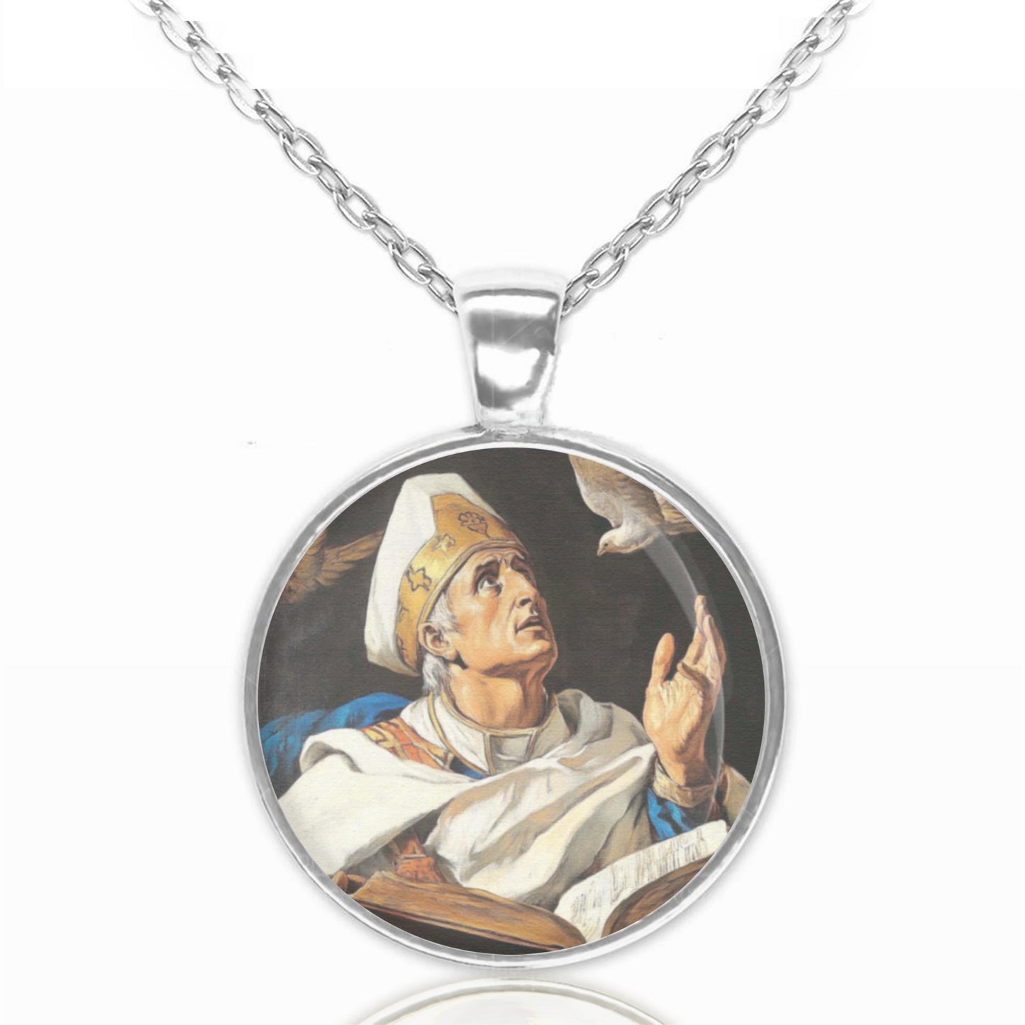 Pope Saint Gregory the Great Necklace Medal Pendant Religious Jewelry