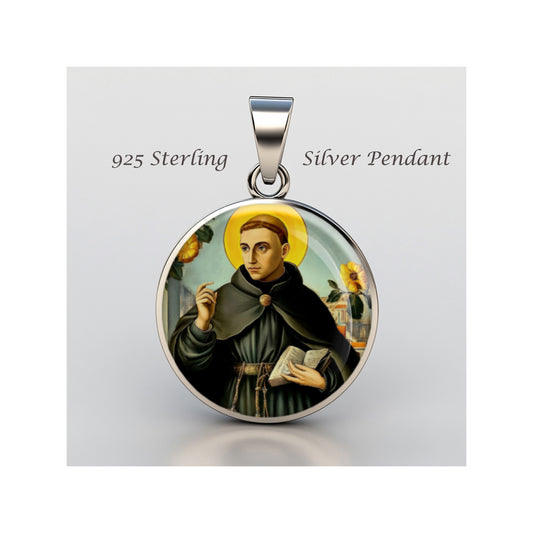 Saint Philip Benizi Catholic sterling silver 925 Christian Medal Patron Pendant image 0