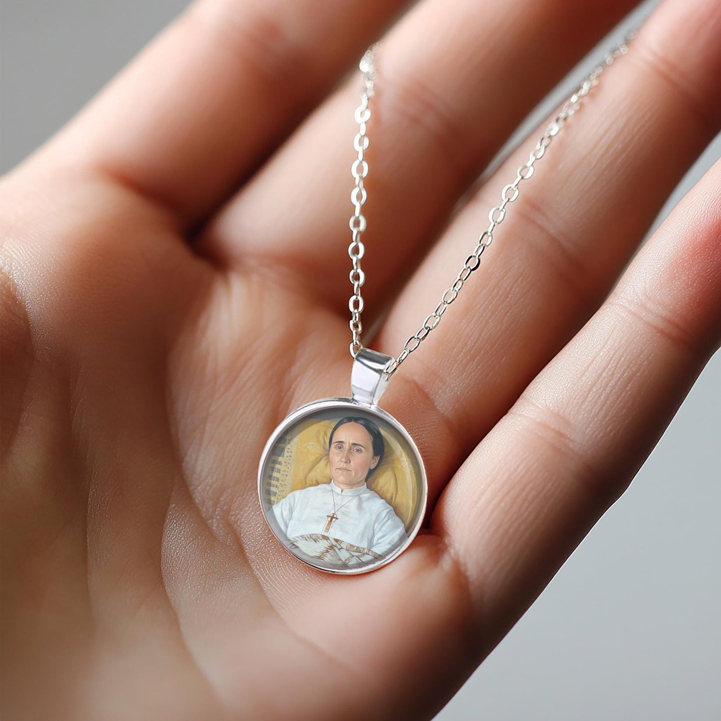 Blessed Anna Schaffer Catholic Necklace. Religious Medal. Catholic Pendant