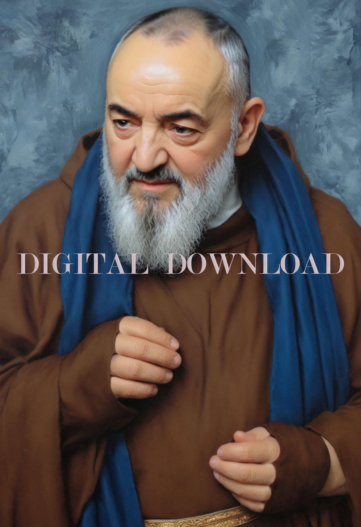 St. Padre Pio Digital Image Catholic Art Print image 0