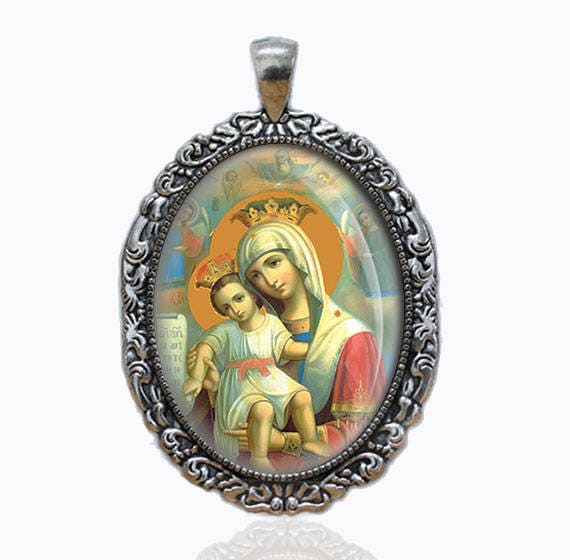 Axion estin It is Truly Meet Divine Services Virgin Mary Medal Christian Icon Orthodox