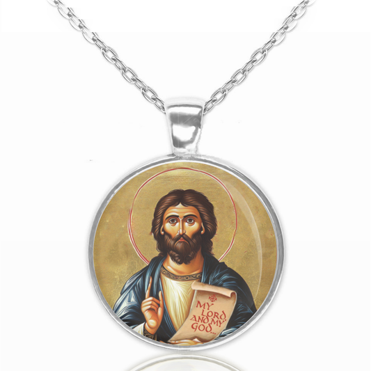 St. Thomas The Apostle Of India Necklace Catholic Saint Pendant Medal image 0