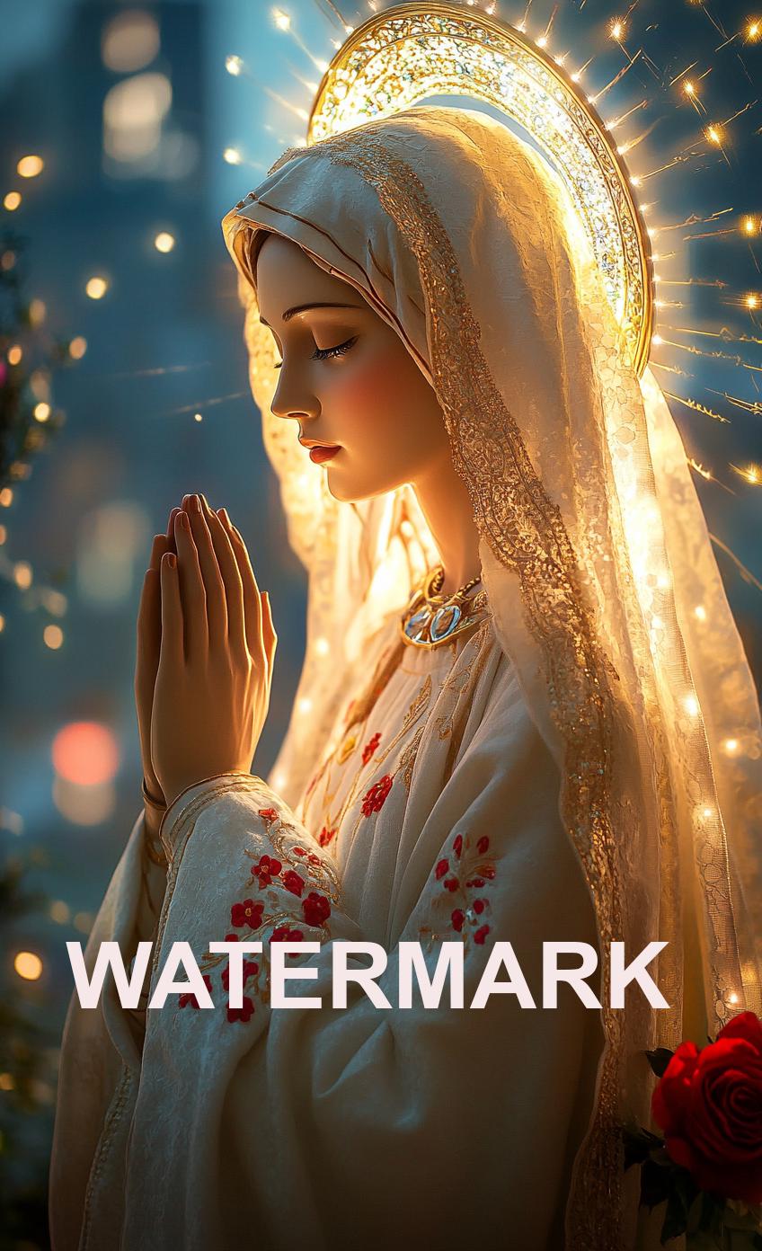 Mother Mary praying  Religious Art Digital Image image 0