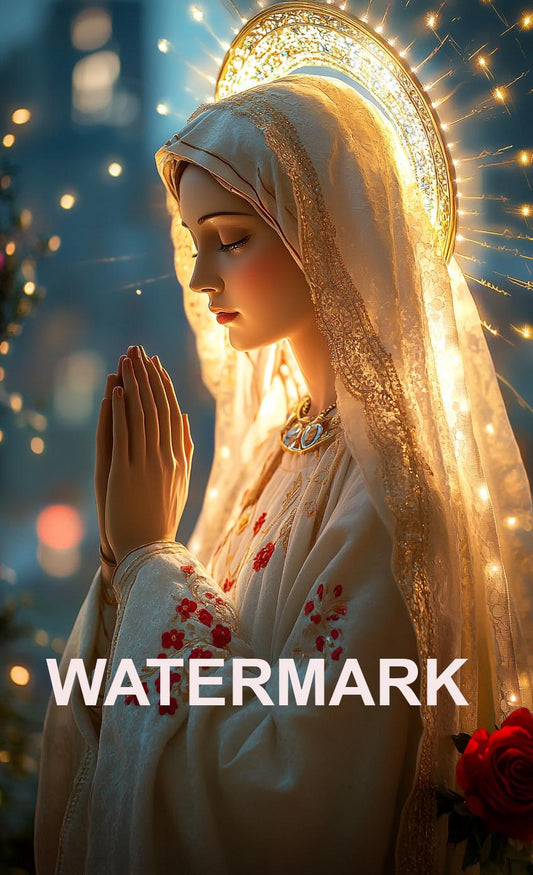 Mother Mary praying  Religious Art Digital Image image 0