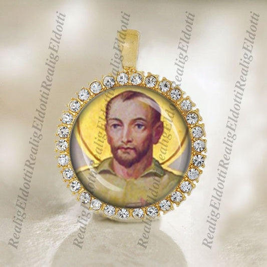 Saint Jean de Lalande Catholic Patron Gold Tone Christian Religious Medal