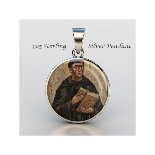 Saint John Theristu Catholic sterling silver 925 Christian Medal Patron Pendant image 0
