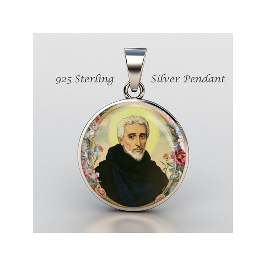 Saint Peter Canisius Catholic sterling silver 925 Christian Medal Patron Pendant image 0