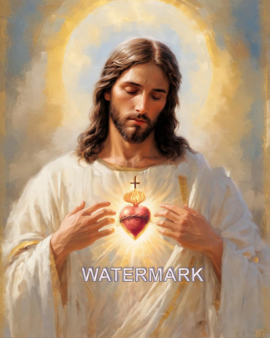 Jesus Christ Sacred Heart Religious Art DIGITAL DOWNLOAD