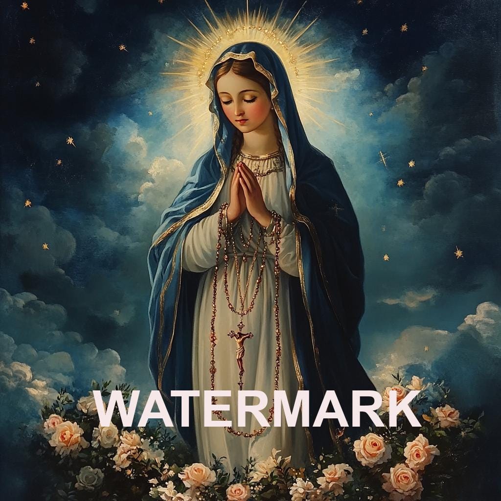Mary Of the most Holy Rosary Religious Art DIGITAL DOWNLOAD