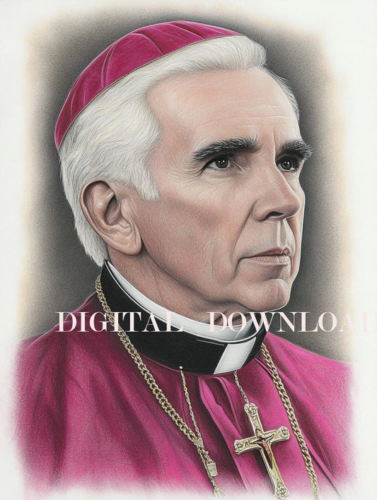 Bishop Fulton Sheen Religious Catholic Print Art DIGITAL DOWNLOAD