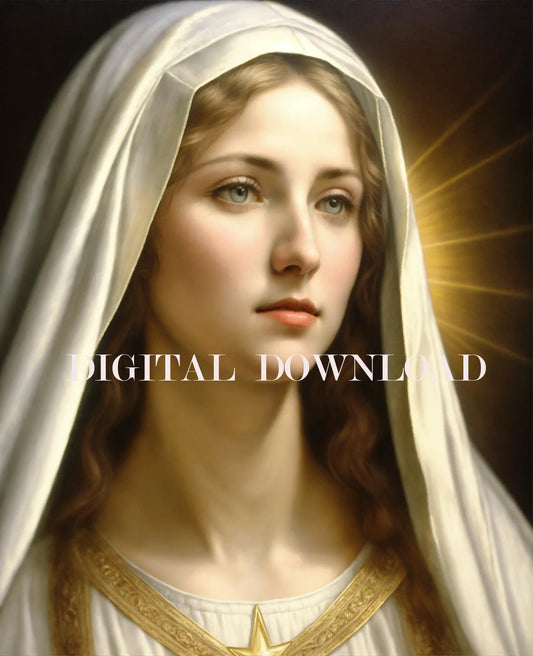 Our Lady Beautiful Virgin Mary Religious Art DIGITAL DOWNLOAD