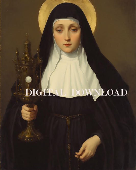 Saint Clare of Assisi Religious Art DIGITAL DOWNLOAD Print
