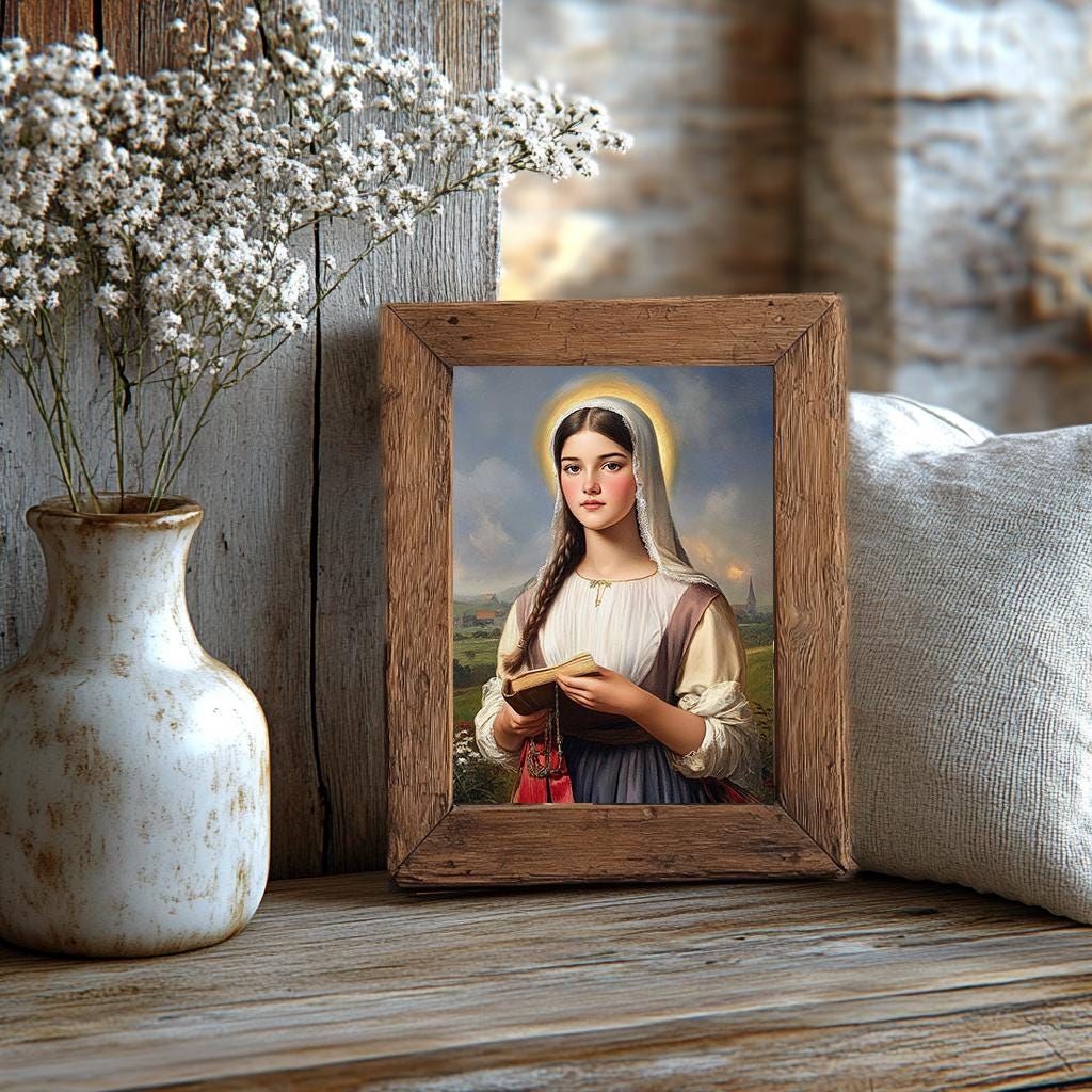 Saint Genevieve Religious Catholic Print Art DIGITAL DOWNLOAD