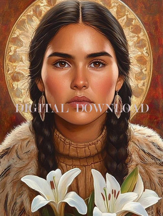 St. Kateri Tekakwitha Religious Catholic Art DIGITAL DOWNLOAD